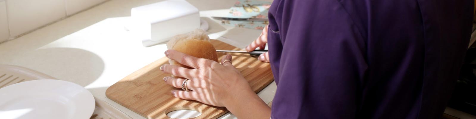 Carer preparing a snack