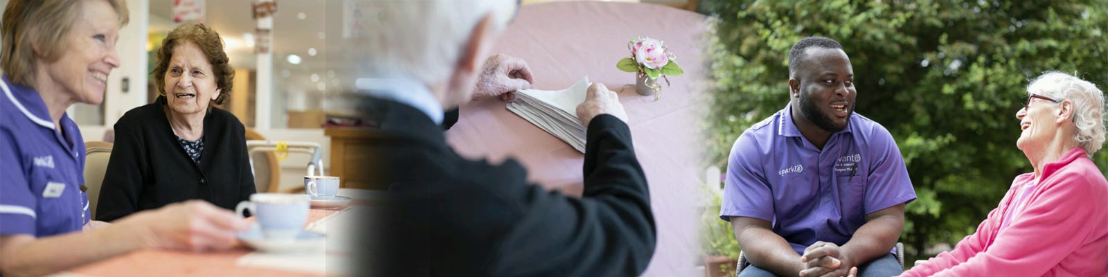 Residents and carers interacting