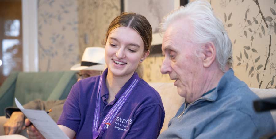 Carer showing resident information