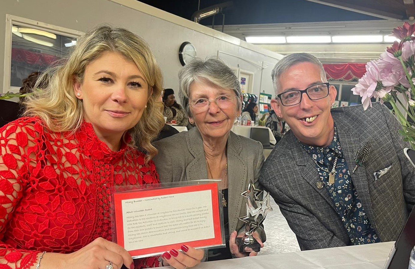 Hilary Bunker with her award for Volunteer of the Year