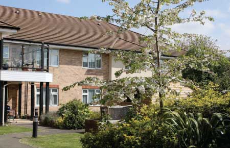 Riverdale Court care home courtyard area
