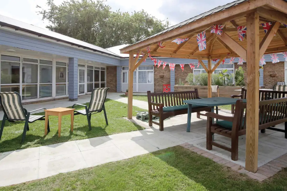 Weybourne care home garden area