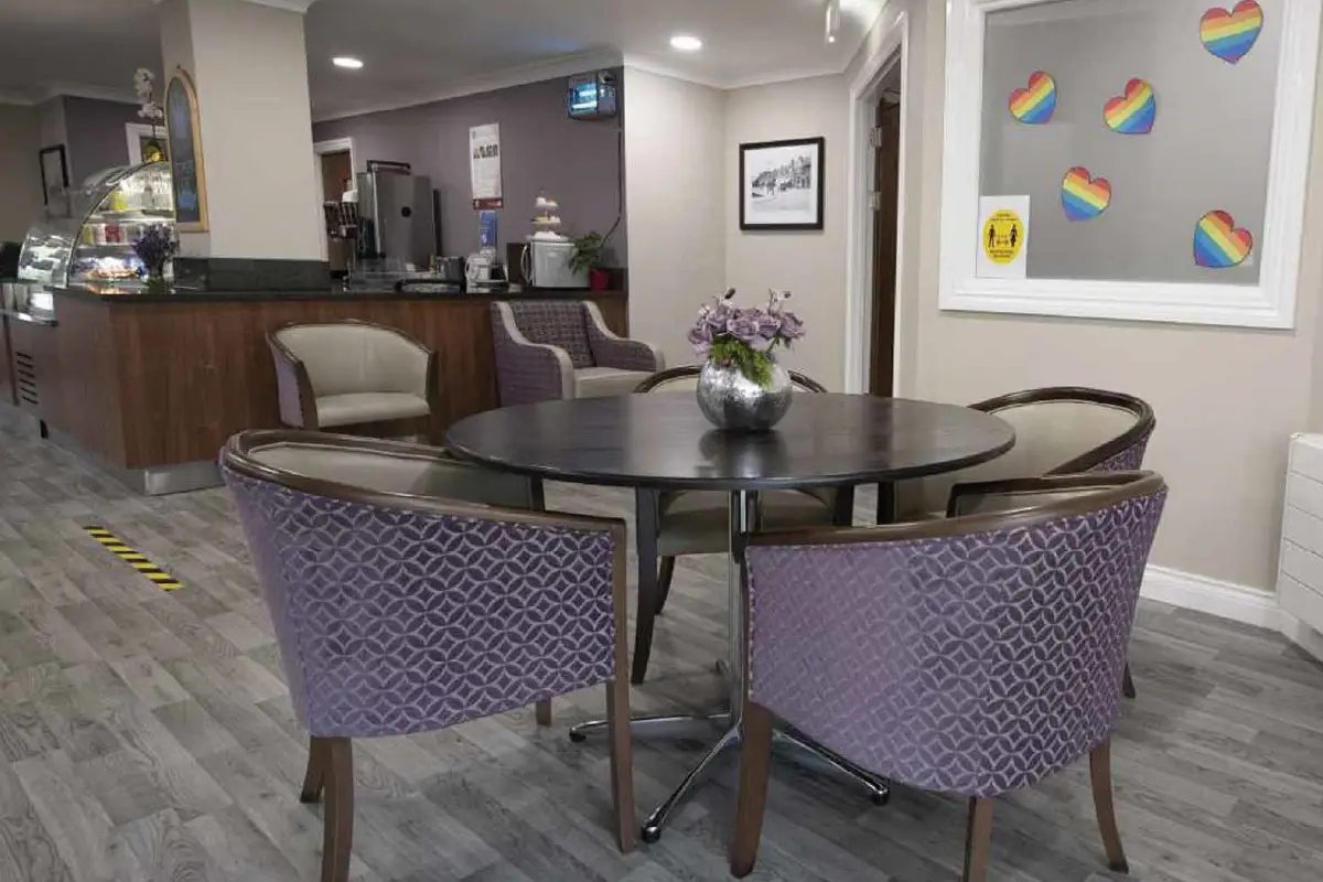 Northbourne Court Care Home lobby lounge area