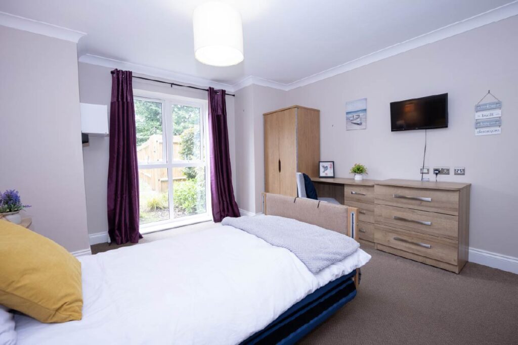 Ensuite bedroom at Chaucer House care home